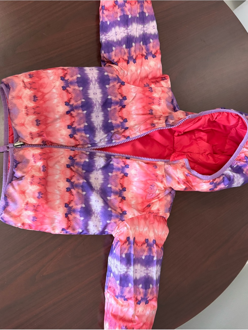 The North Face Kids Puffer Jacket - Pink & Purple Tie-Dye